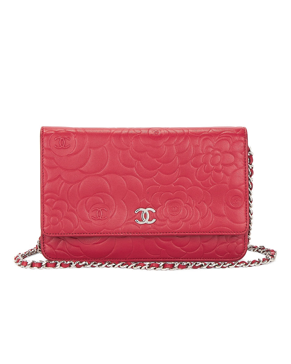 Chanel Lambskin Camellia Wallet On Chain
