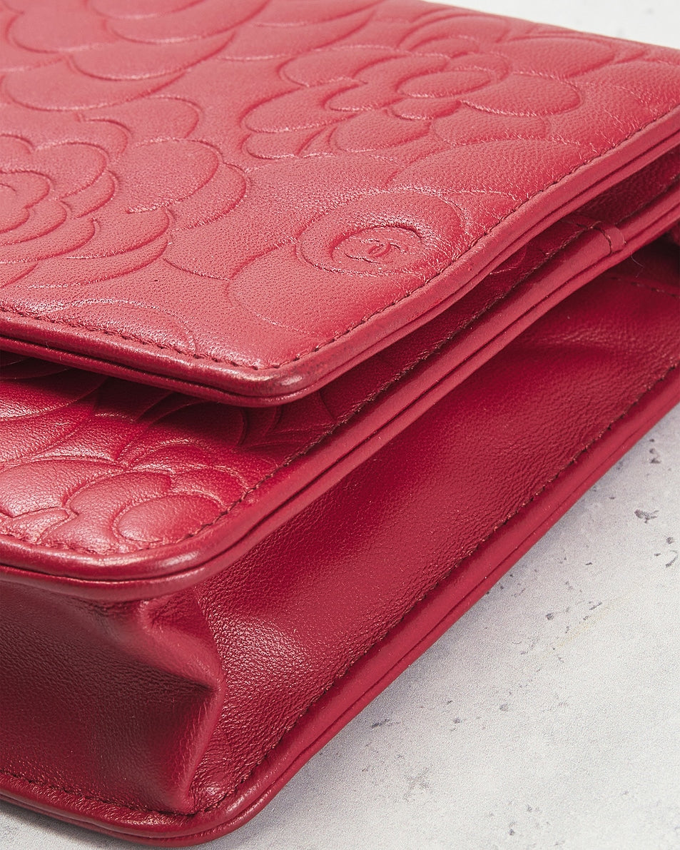 Chanel Lambskin Camellia Wallet On Chain