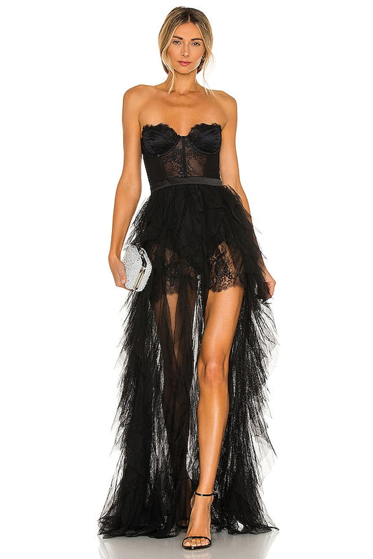 For Love & Lemons X REVOLVE Bustier Gown in Black
