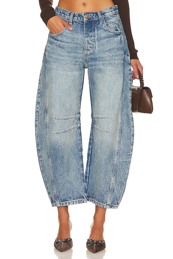 Free People x We The Free Good Luck Mid Rise Barrel Jeans