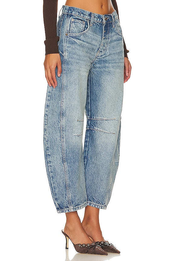 Free People x We The Free Good Luck Mid Rise Barrel Jeans
