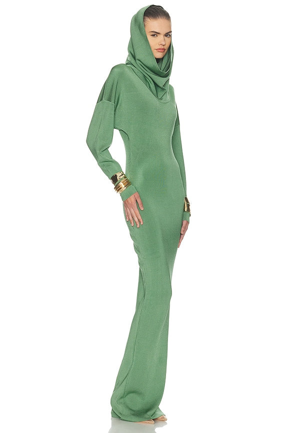 Helsa Emmalynn Cowl Shine Gown in Green