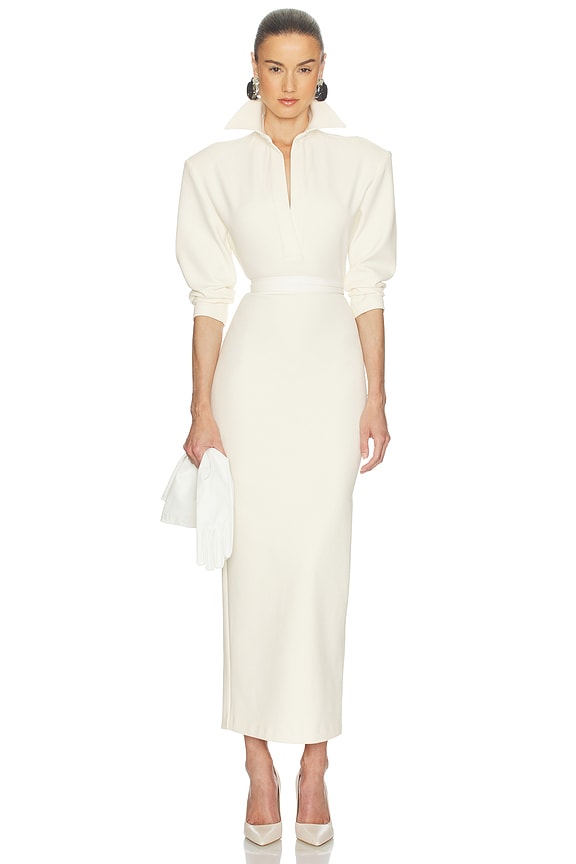 Helsa The Margaux Polo Dress in Thick Crepe