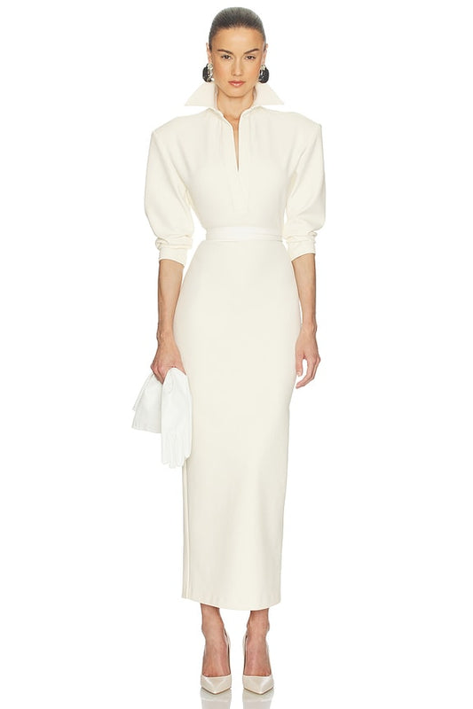 Helsa The Margaux Polo Dress in Thick Crepe