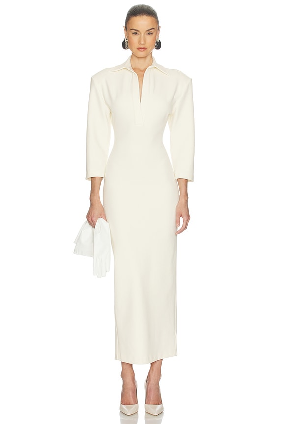 Helsa The Margaux Polo Dress in Thick Crepe