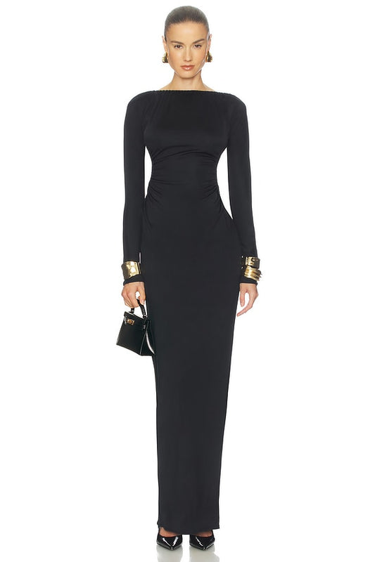 Helsa The Ruched Open Back Jersey Dress