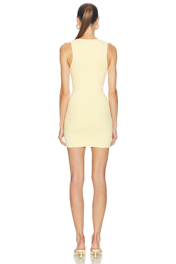 Helsa Freyja Knit Mini Dress in Butter Yellow