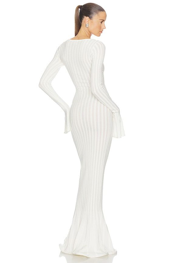 Helsa Tesca Knit Dress in White