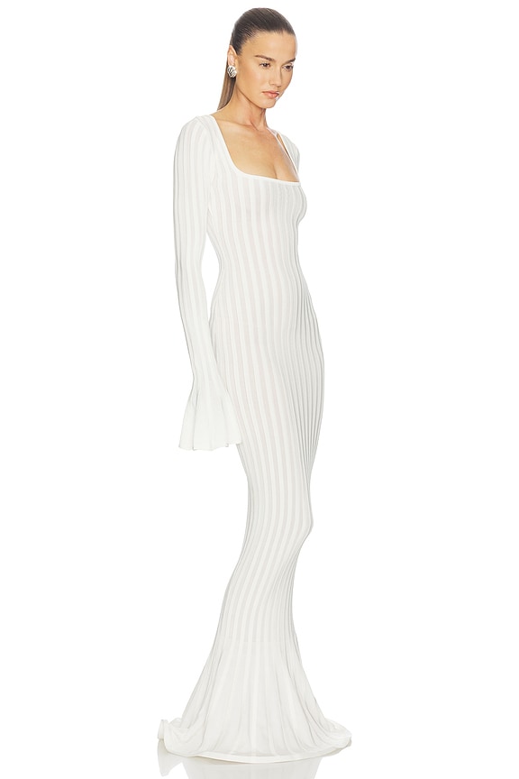 Helsa Tesca Knit Dress in White