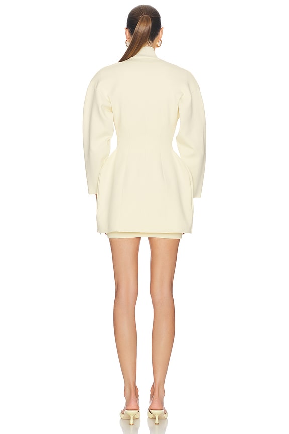 Helsa Lettie Knit Blazer Dress in Butter Yellow