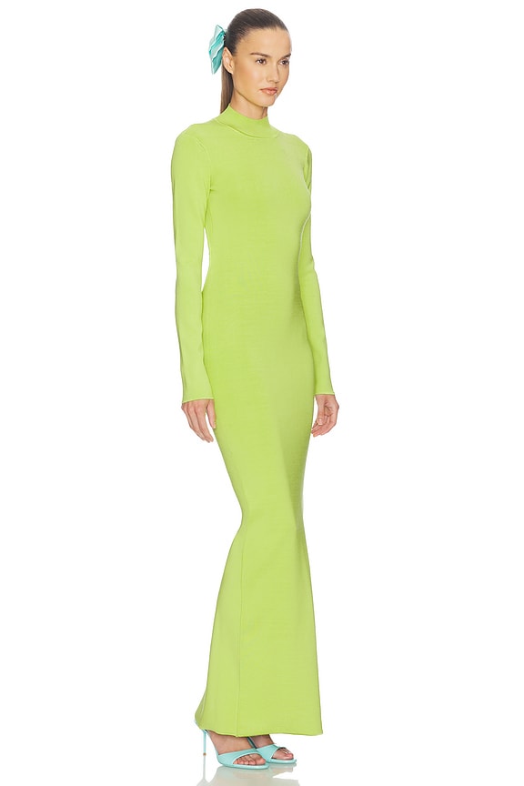Helsa Chantria Open Back Dress in Lime