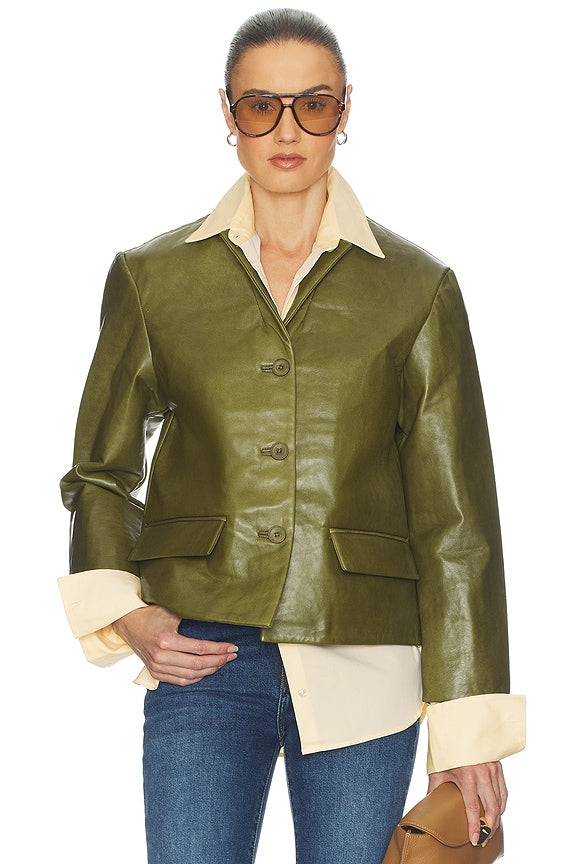 Helsa Puffy Leather Jacket