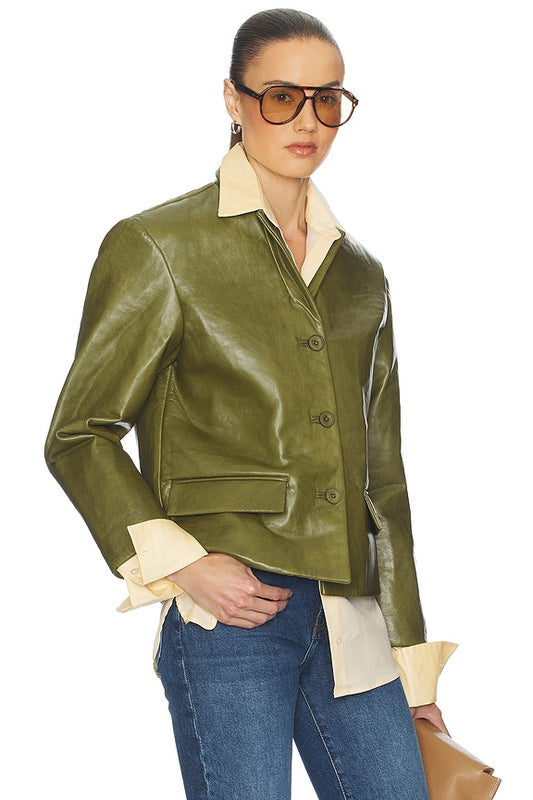 Helsa Puffy Leather Jacket