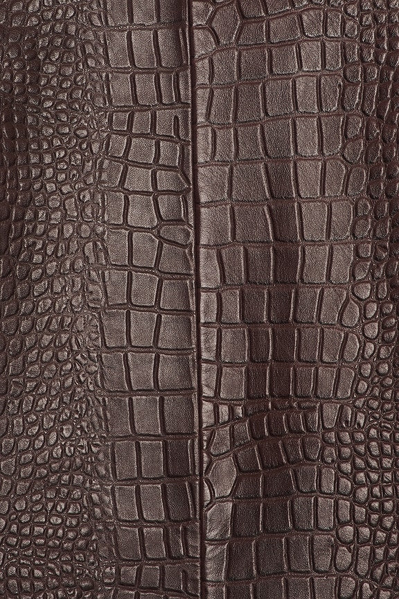 Helsa Schoolyard Jacket in Leather With Croc Emboss