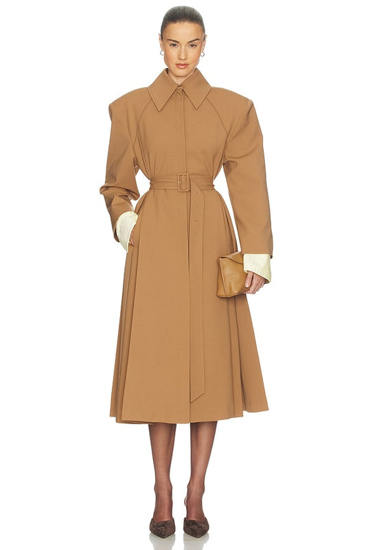 Helsa Wool Blend Midi Trench
