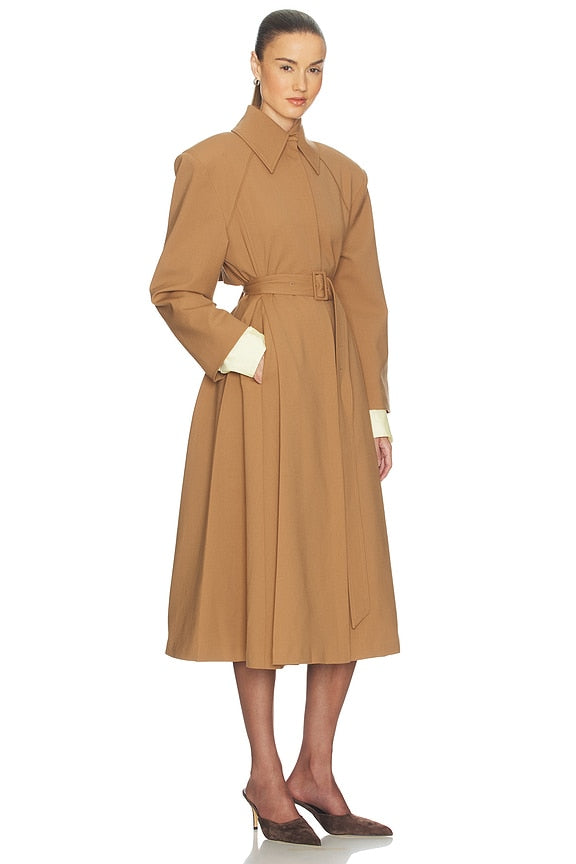Helsa Wool Blend Midi Trench