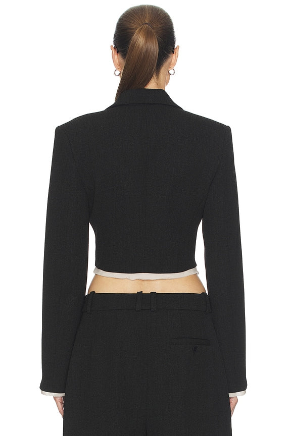 Helsa Devereux Blazer With Chiffon Edge