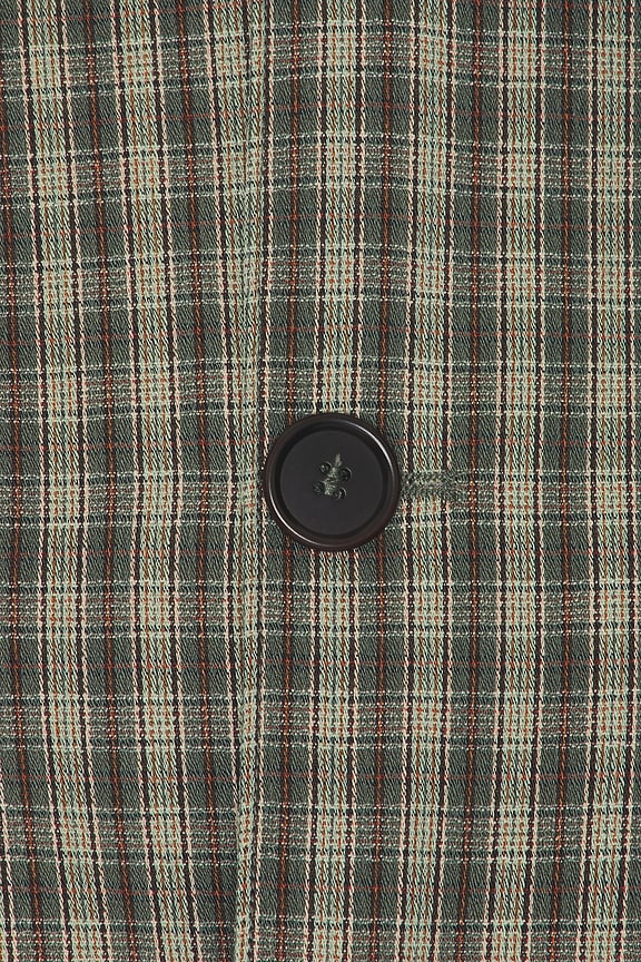 Helsa Novelty Trench in Green & Brown Plaid