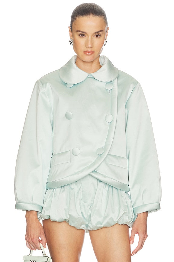 Helsa Sateen Puff Jacket in Glacier Blue