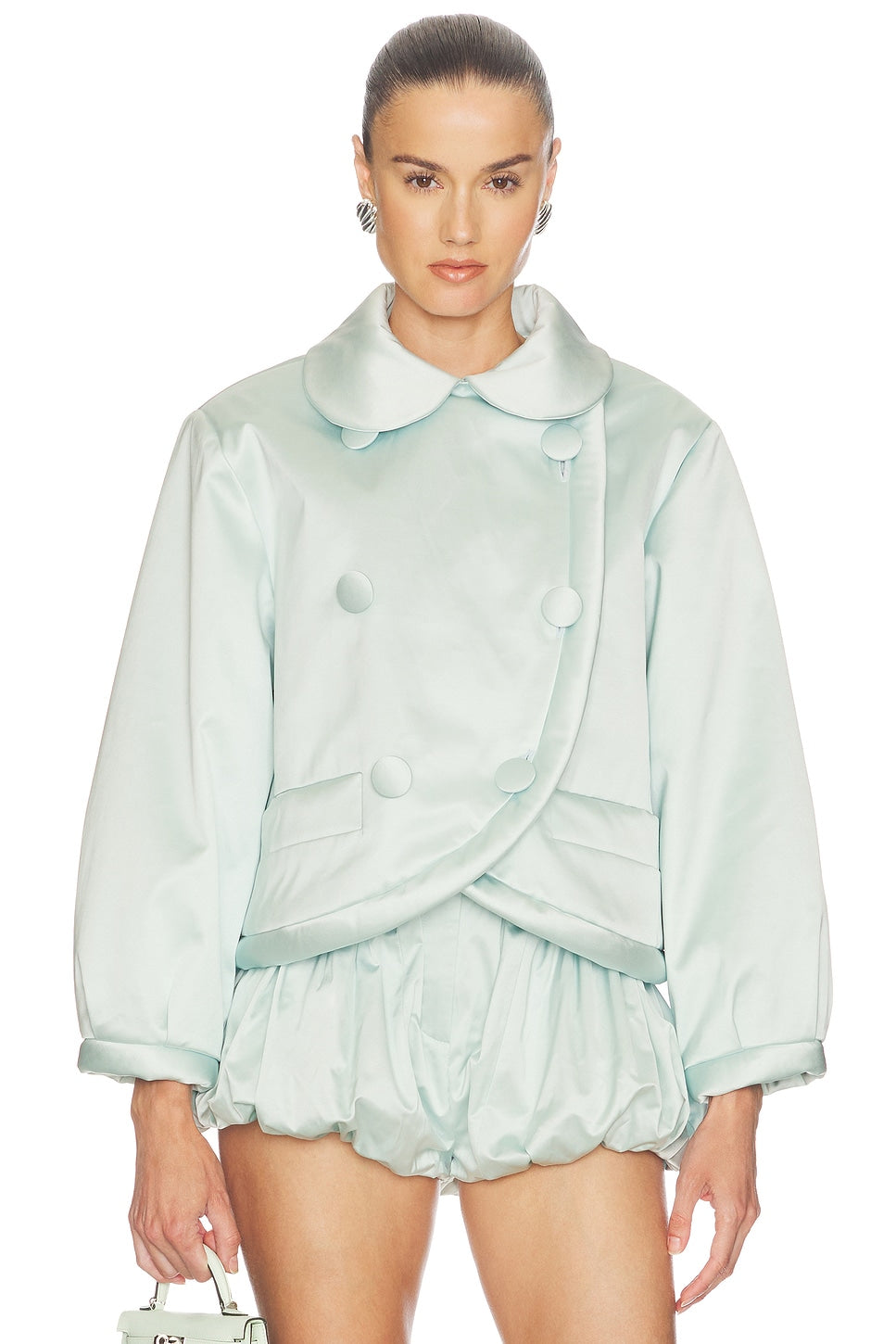 Helsa Sateen Puff Jacket in Glacier Blue