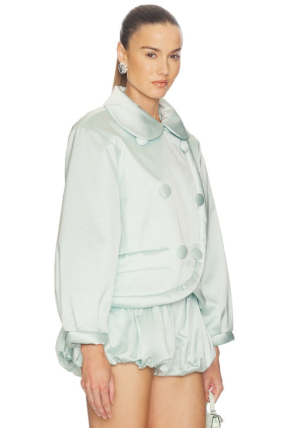 Helsa Sateen Puff Jacket in Glacier Blue