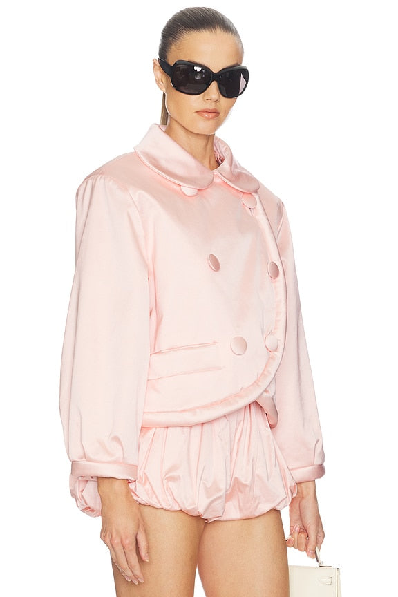 Helsa Sateen Puff Jacket in Shell Pink