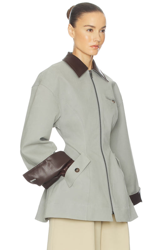Helsa The Lady Hunting Jacket With Faux Leather Collar