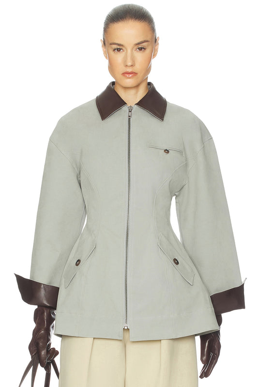 Helsa The Lady Hunting Jacket With Faux Leather Collar