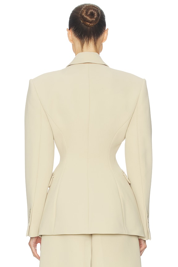 Helsa The Double Breasted S Curve Jacket in Very Heavy Crepe