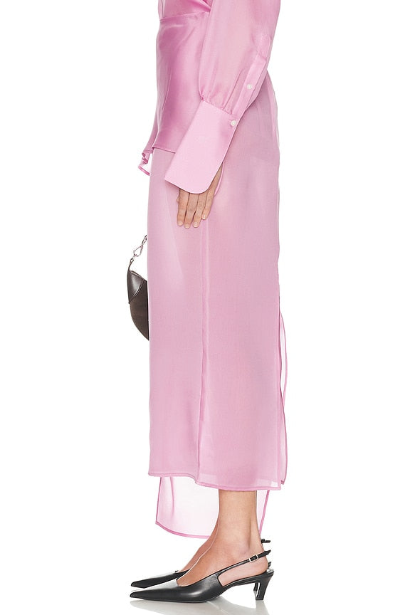 Helsa The Silk Gazar Skirt With Drape