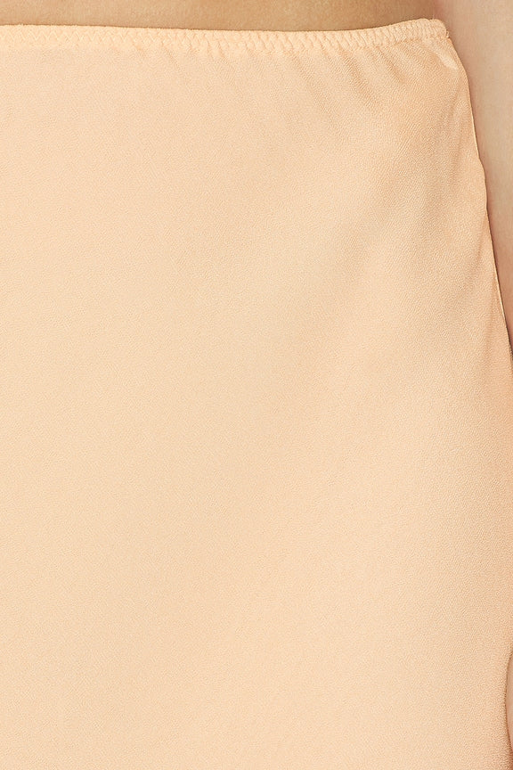 Helsa Viscose Satin Slip Skirt With Lace