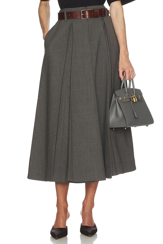 Helsa Wool Blend Pleated Skirt