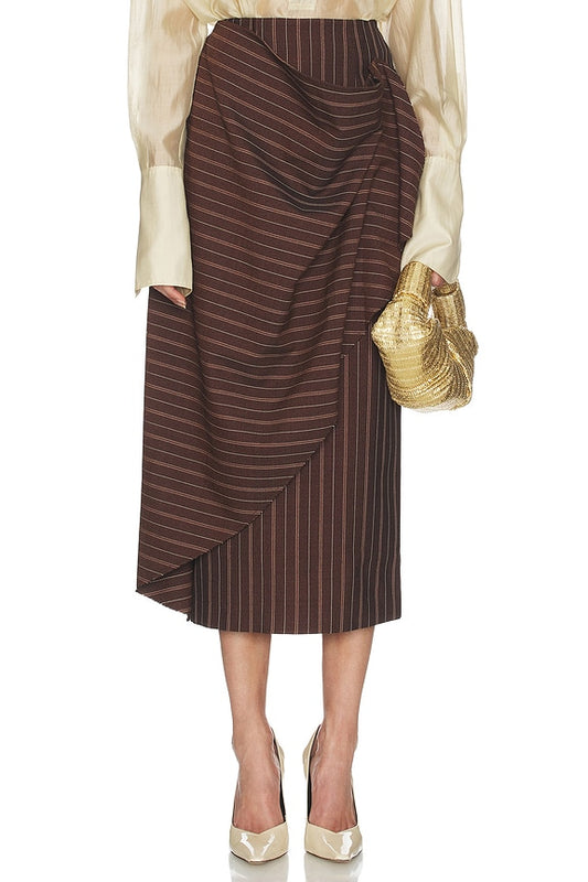 Helsa Stripe Twill Blanket Skirt
