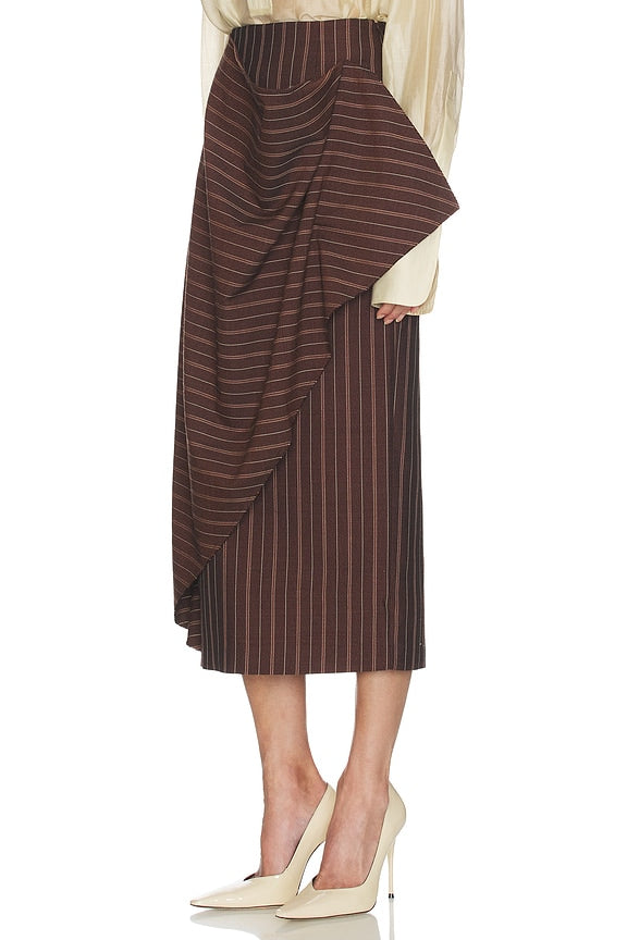 Helsa Stripe Twill Blanket Skirt