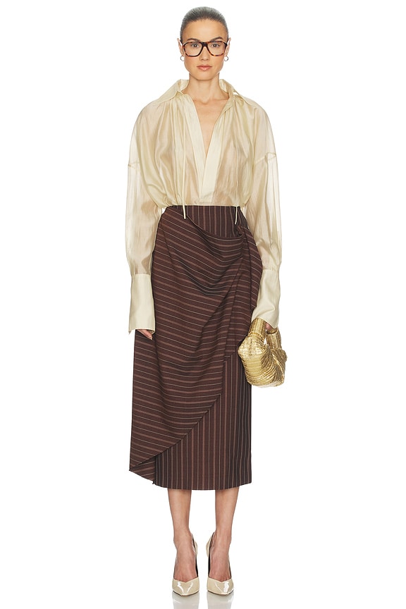 Helsa Stripe Twill Blanket Skirt