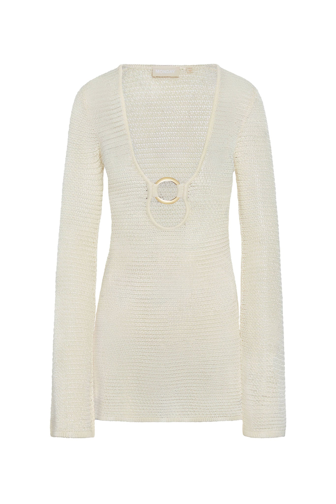 Monday Swimwear MONTEGO MINI DRESS - IVORY SHINY TREBLE KNIT