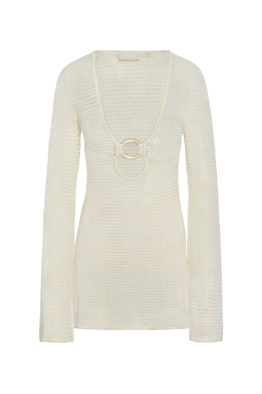Monday Swimwear MONTEGO MINI DRESS - IVORY SHINY TREBLE KNIT