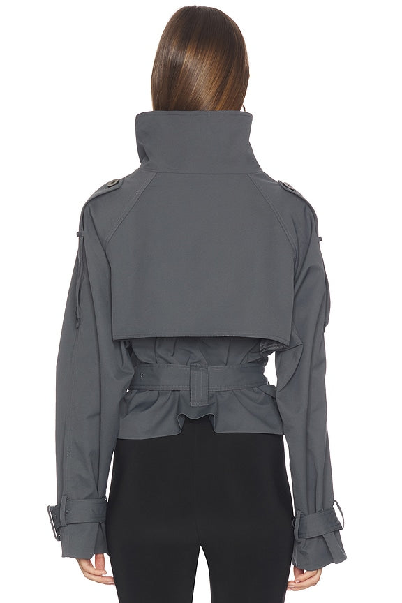 Lioness Blanc Cropped Trench in Olive