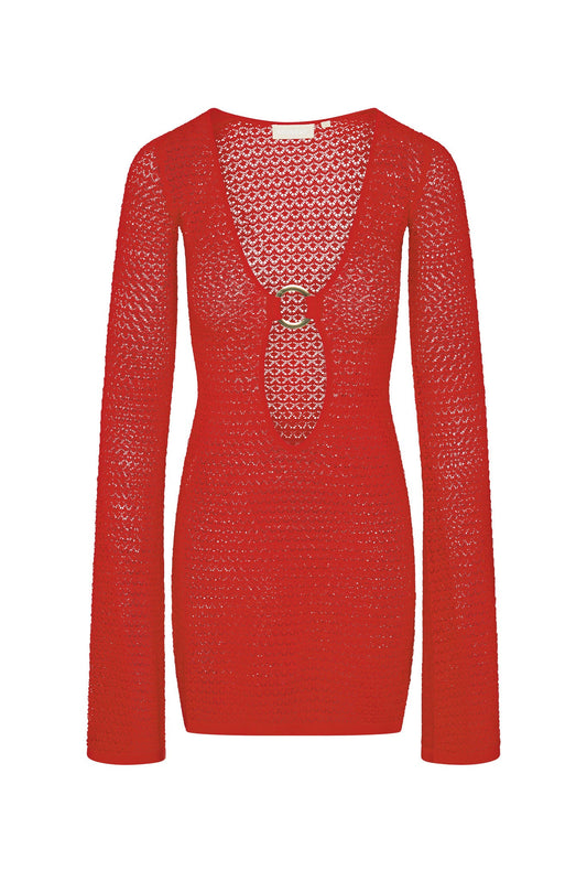 Monday Swimwear MONTEGO MINI DRESS - CHILI PEPPER LACE CROCHET