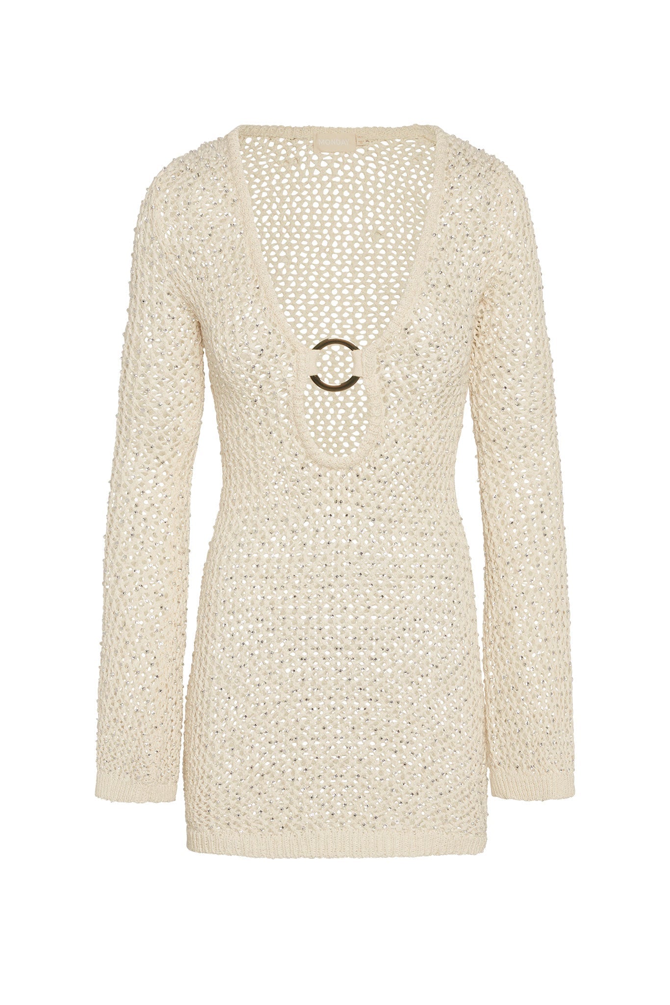 Monday Swimwear MONTEGO MINI DRESS - IVORY DIAMOND CROCHET