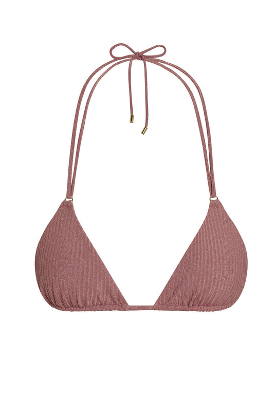 Monday Swimwear HANALEI TOP - MAUVE LUREX RIB