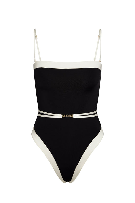 Monday Swimwear MIAMI ONE PIECE - BLACK/IVORY