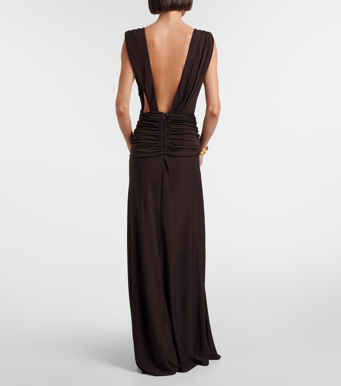 Christopher Esber Stone Pin draped jersey maxi dress