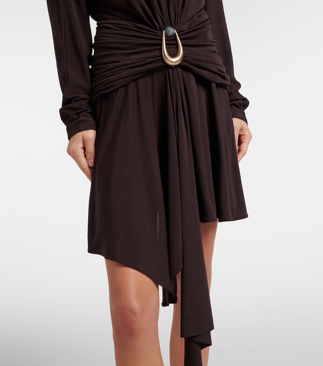 Christopher Esber Stone Pin draped jersey minidress