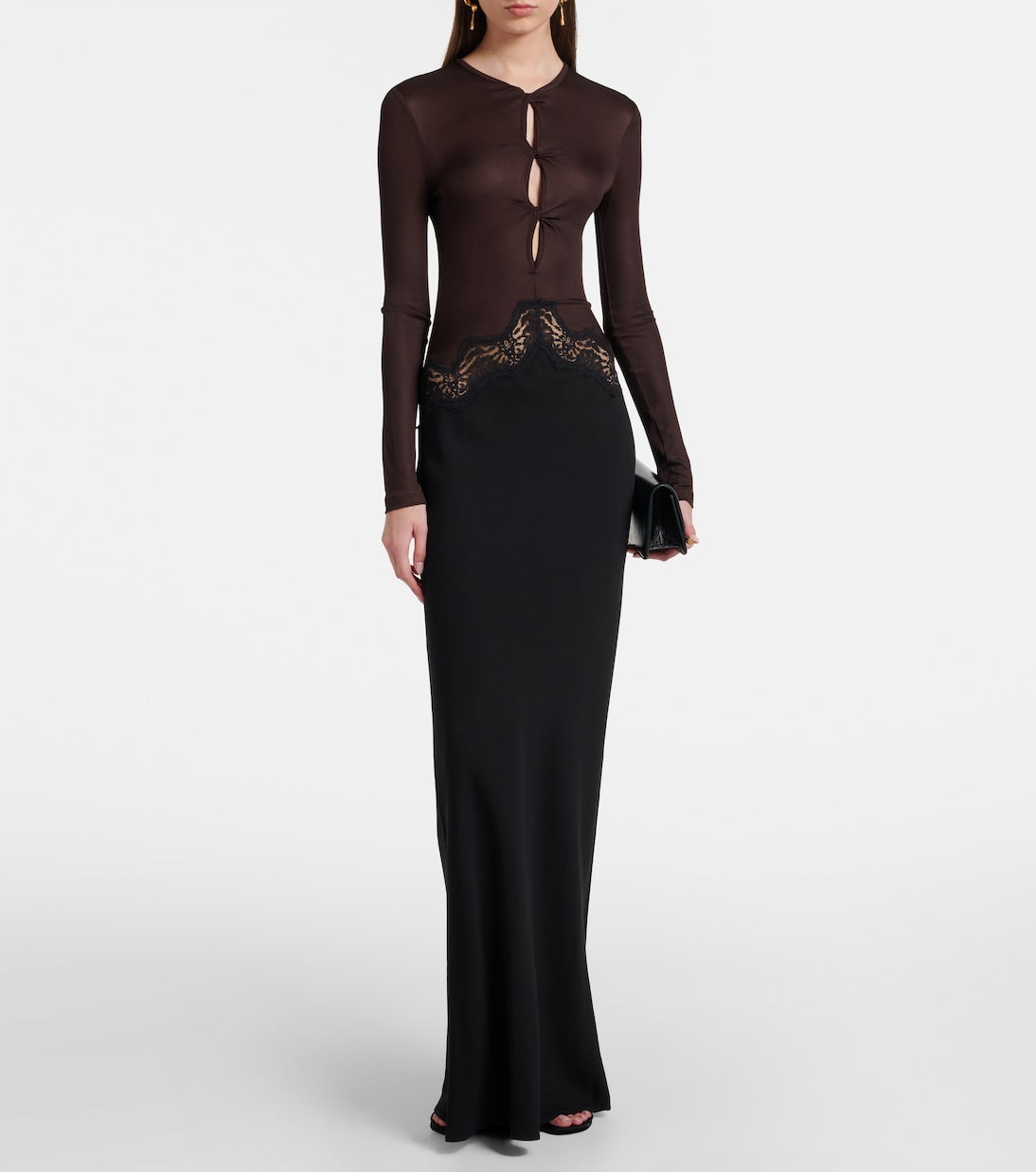 Christopher Esber Cutout lace-trimmed jersey gown