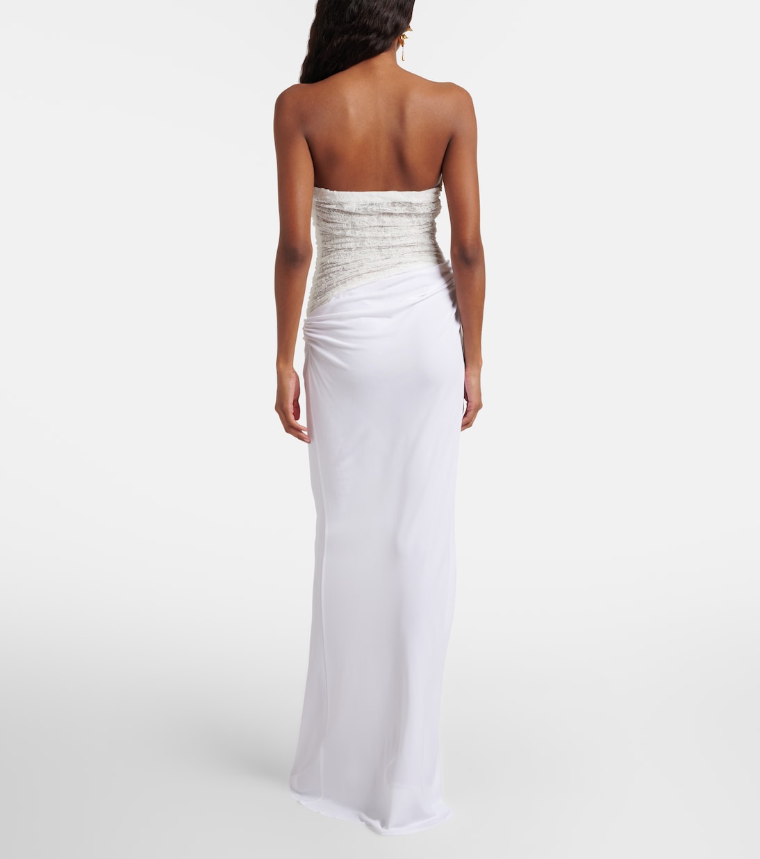 Christopher Esber Salacia ruched lace and jersey gown