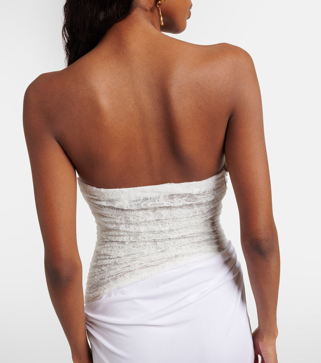 Christopher Esber Salacia ruched lace and jersey gown