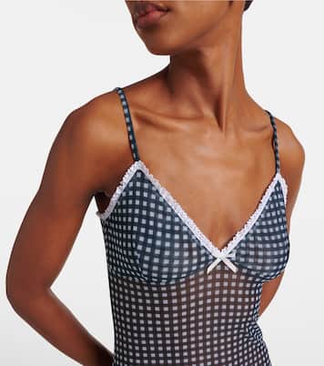 Bananhot Solay Gingham Mesh Maxi Dress