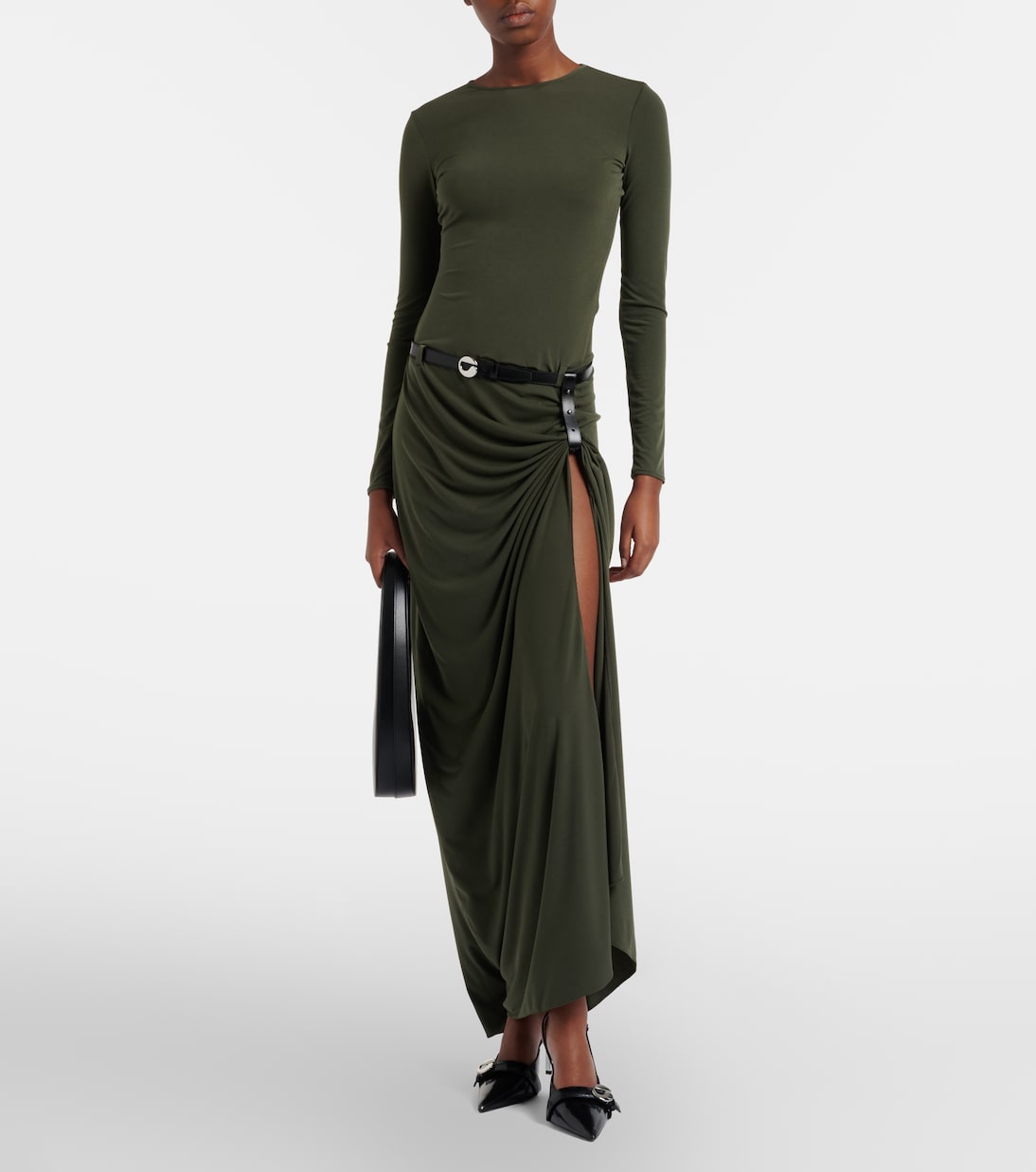 Coperni Suspended draped jersey gown