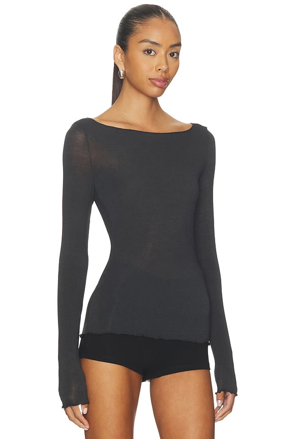 Skims Sheer Modal Long Sleeve Top